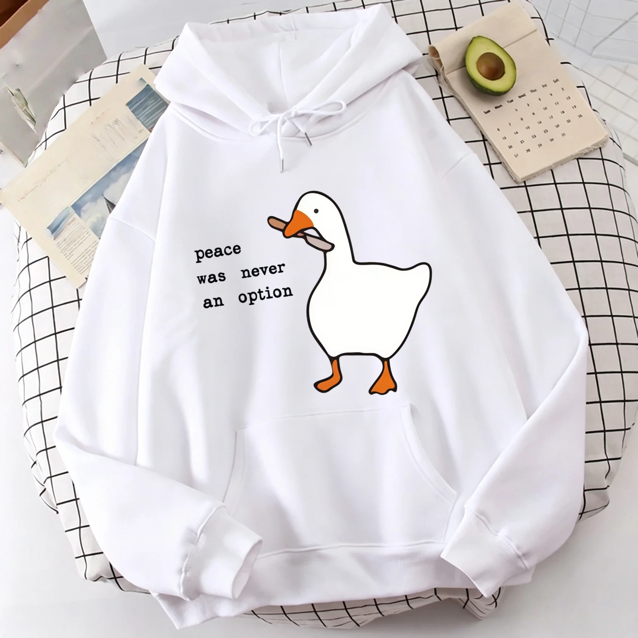 Fall/Winter Men's Loose Comfortable Hooded Sweatshirt with Duck Pattern - Soft and Breathable Youth Sports Pullover Sweater