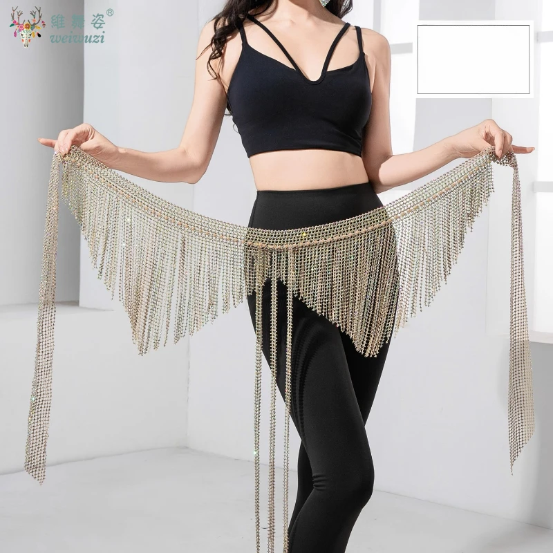Cintura di danza del ventre per donna Sciarpa a triangolo con nappa Accessori per competizioni per bambini adulti Cinture Catena per la vita da allenamento per ragazza