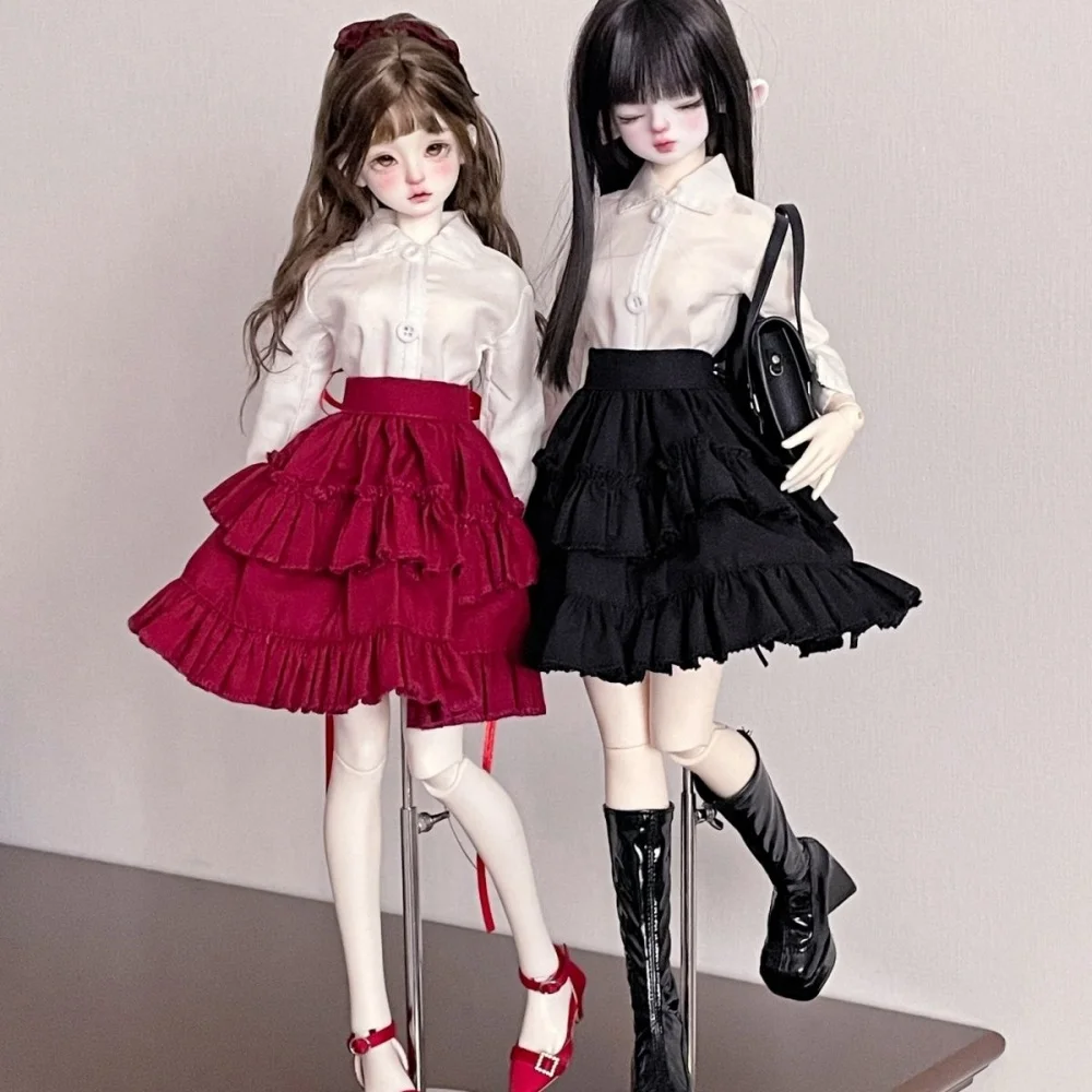 BJD doll clothes suitable for 1/4 size long sleeve shirt + puffy skirt set 2 piece doll accessories