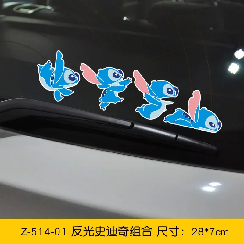 Stitch disney adesivo de carro anime figura ponto janela automática espelho de condução decalques pára-brisa traseiro adesivos kawaii decoração do carro presentes