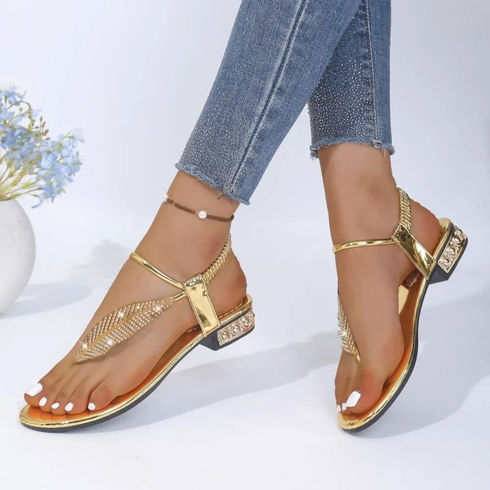 2026 Neue Damen-Sandalen Mode Strass-Verzierte Sandalen Einfache Bequeme Freizeitschuhe für Frauen Designer Leichtgewichtige Schuhe – Detail 20