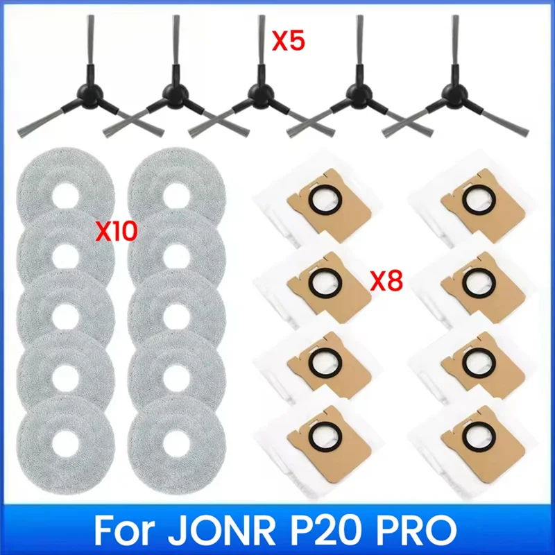 A74G-JONR P20 PRO 진공 청소기 부품 사이드 브러시 걸레 천 먼지 봉투 예비 부품 액세서리