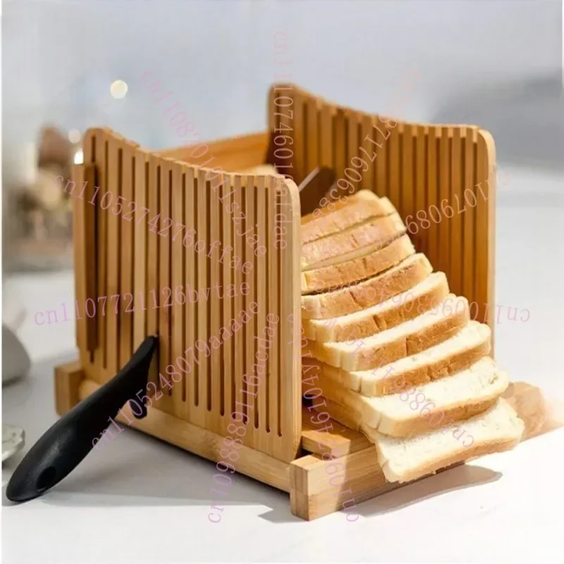 Bamboo Bread Slicer Creative Household Toast Bread Splitter European Style Wooden Bread Ham Slicer
