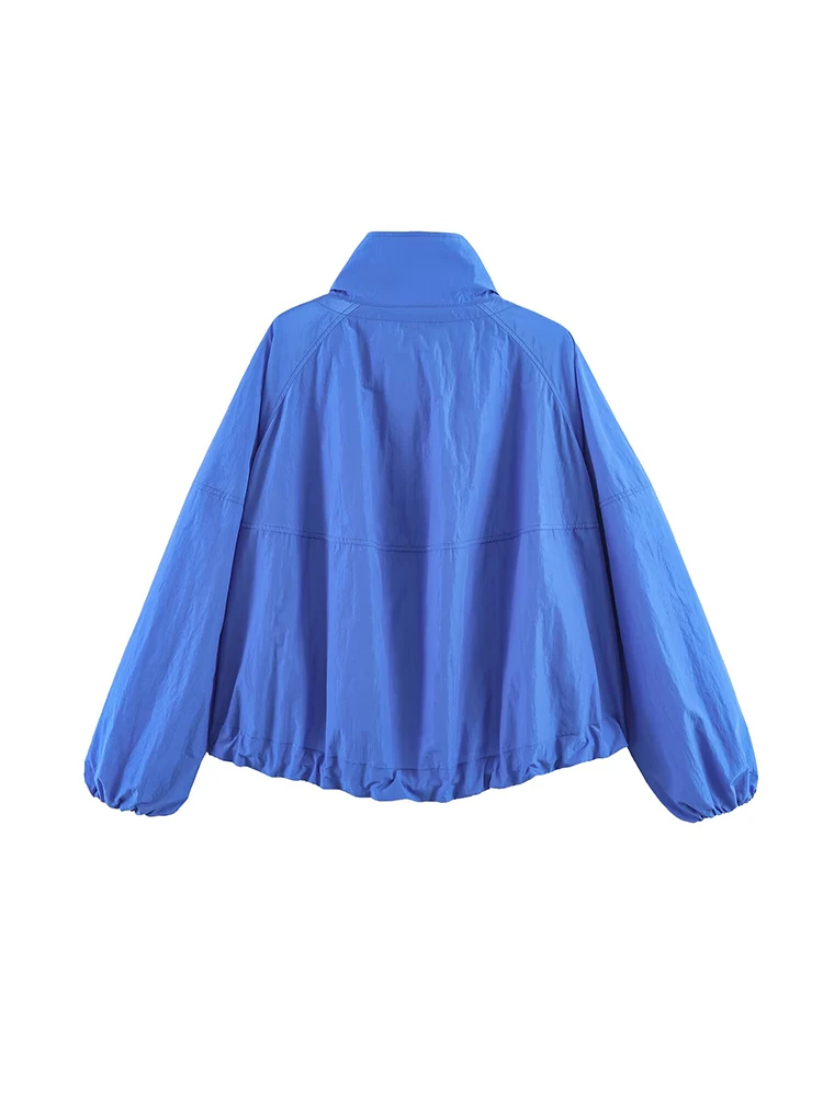 TFMLN Women Turtleneck Jacket Elegant Full Sleeve Fashion Zipper Loose Overcoat Female Spring Summer Chic Casual Streetwear - view 3