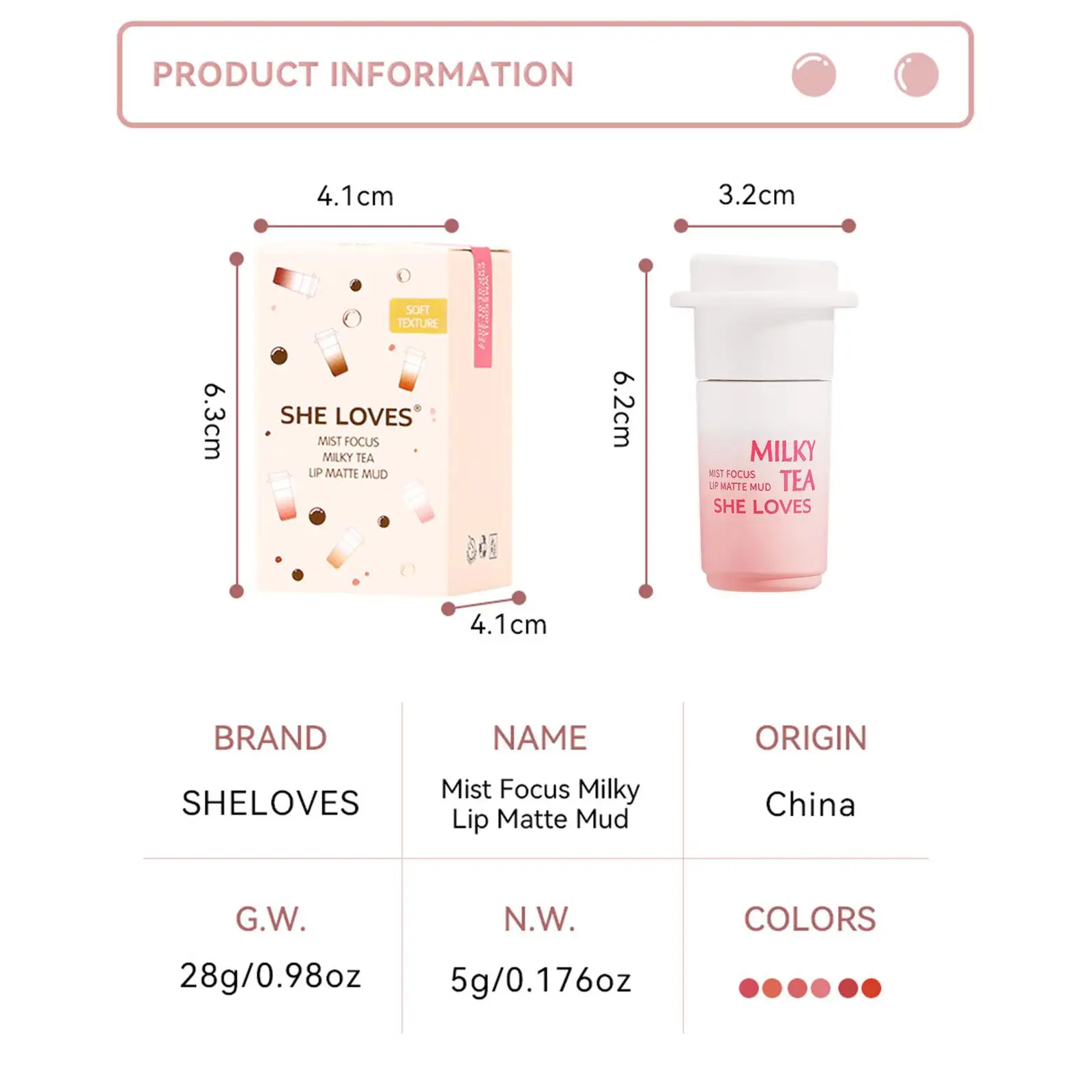 Lip Clay Lipstick Blush Cup Shape Matte Velvet Hazy do ust i policzków