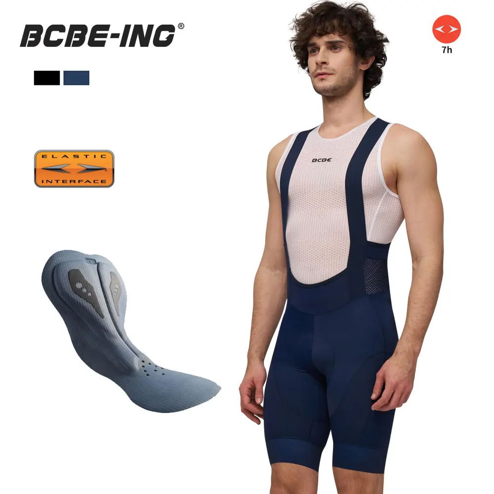 

BCBE Men Cycling Bib Shorts Pro 7Hours Italy Elastic Interface Pro Team Pad Riding Bib Shorts MTB Road Bike Tights Cycling Short