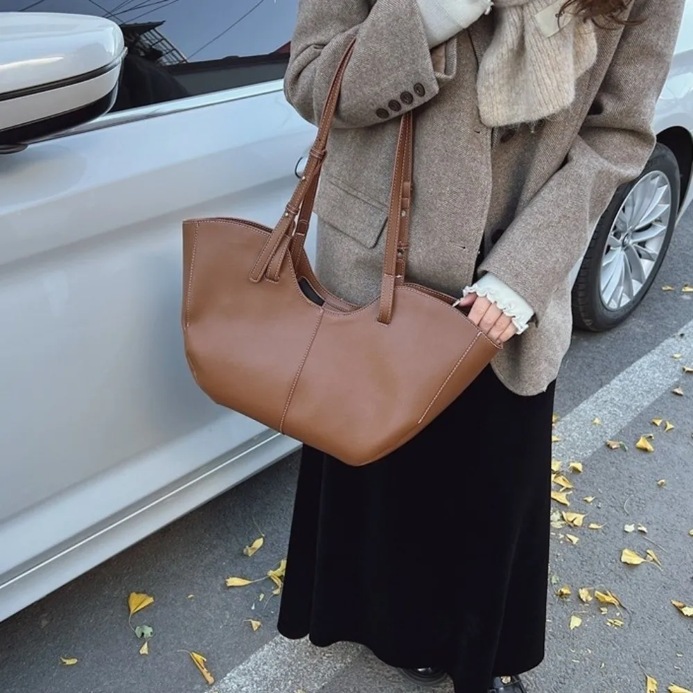 

Модная сумка, большая сумка на плечо, большая вместительная деловая сумка-тоут из искусственной кожи, однотонная сумка для пельменей, сумка для подмышек, праздничная