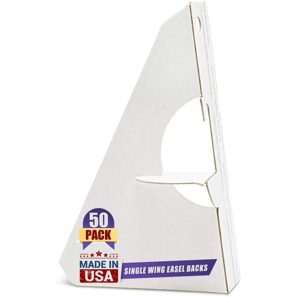 5 Inch Sel Stick Easel Back, Cardboard Stand, Single Wing, Archival Quality, Display Posters Pictures Brochures, Easy and Fast A