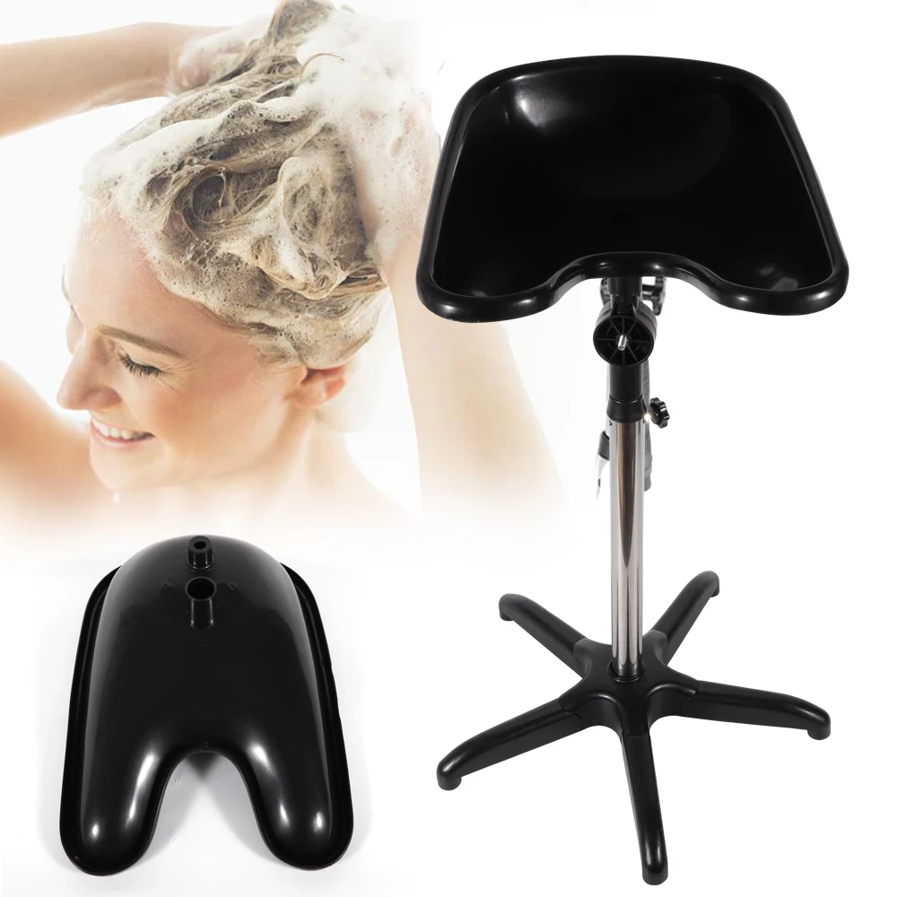 

Portable Shampoo Basin Sink | Barber Adjustable Salon Hair Treatment Bowl Black