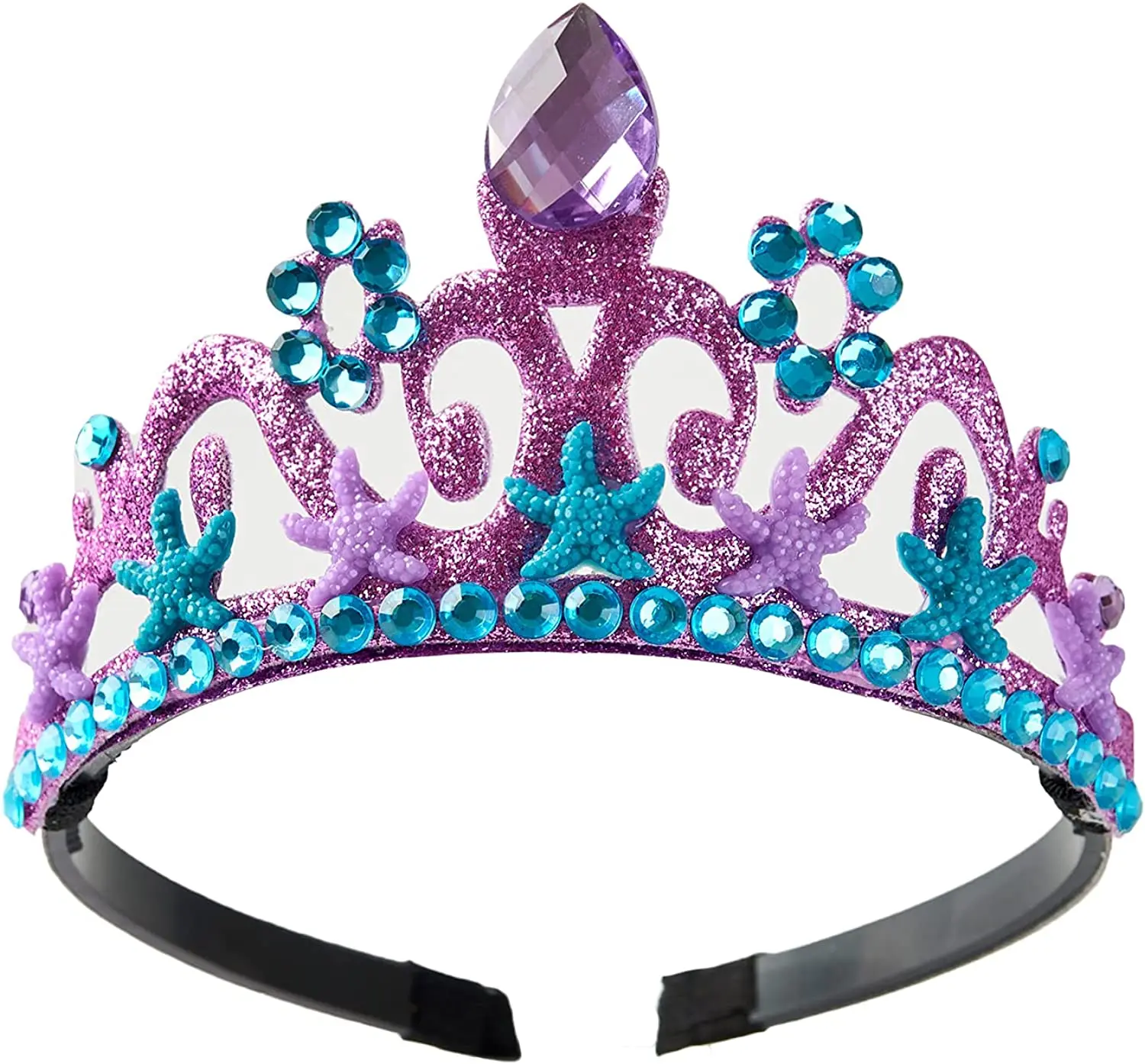 Disney Little Mermaid Party Supplies Jewelry Girls Cosplay Costume Accessories Crown Headband Kids Princess Ariel Headwear Wig