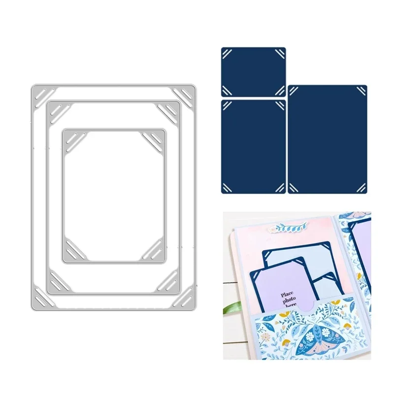 

2023 The Place Photo Here Die Set Metal Cutting Dies for Scrapbooking Paper Making Background Frame Card Craft Crafts no Stamps