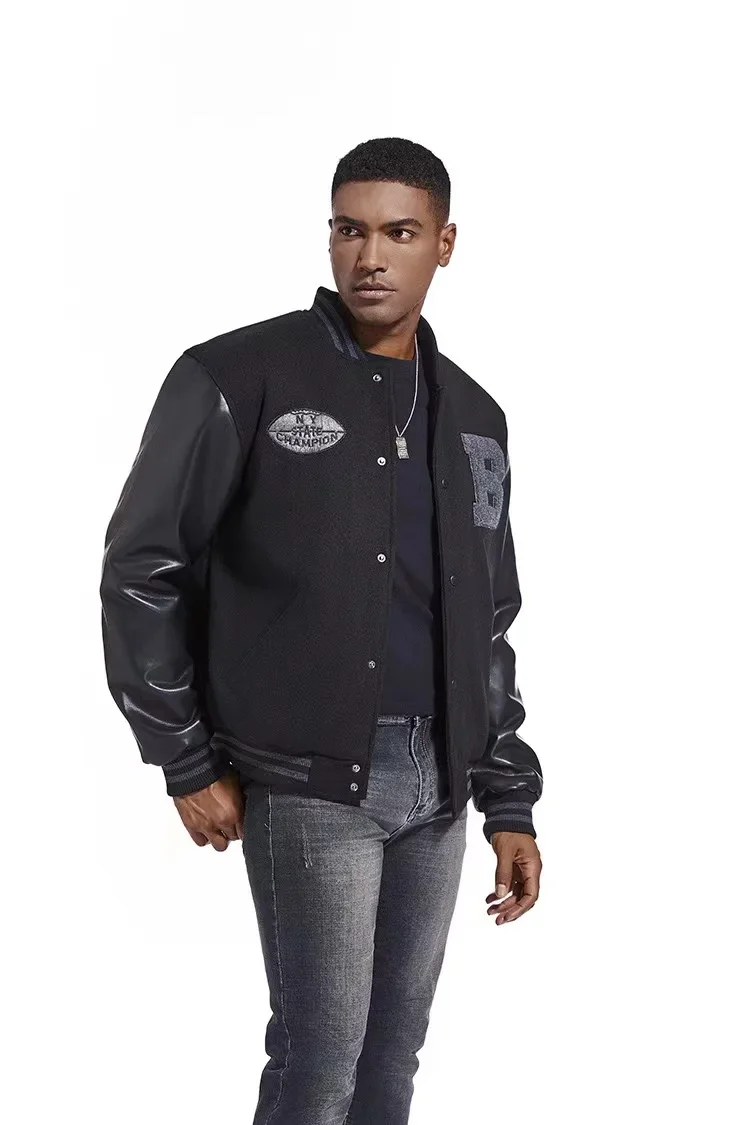 Blouson aviateur de baseball pour hommes, cuir, coton, motard en plein air, veste de voyage tendance, vêtements chauds, mode, automne, hiver, 2024