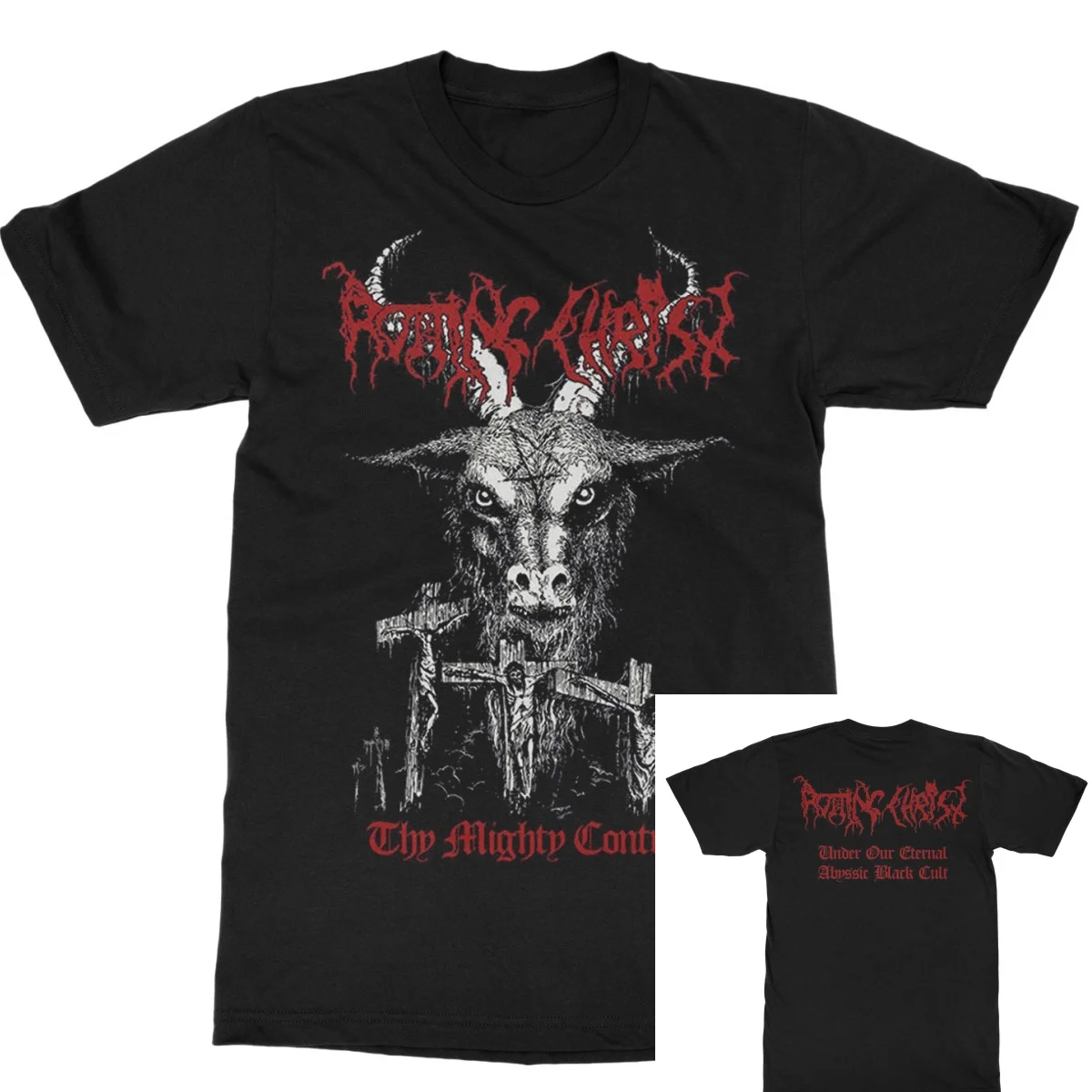 Rotting Christ Thy Mighty Contract Goat Band T-Shirt 100% Cotton Graphic Tee Men Women Summer Streetwear Top