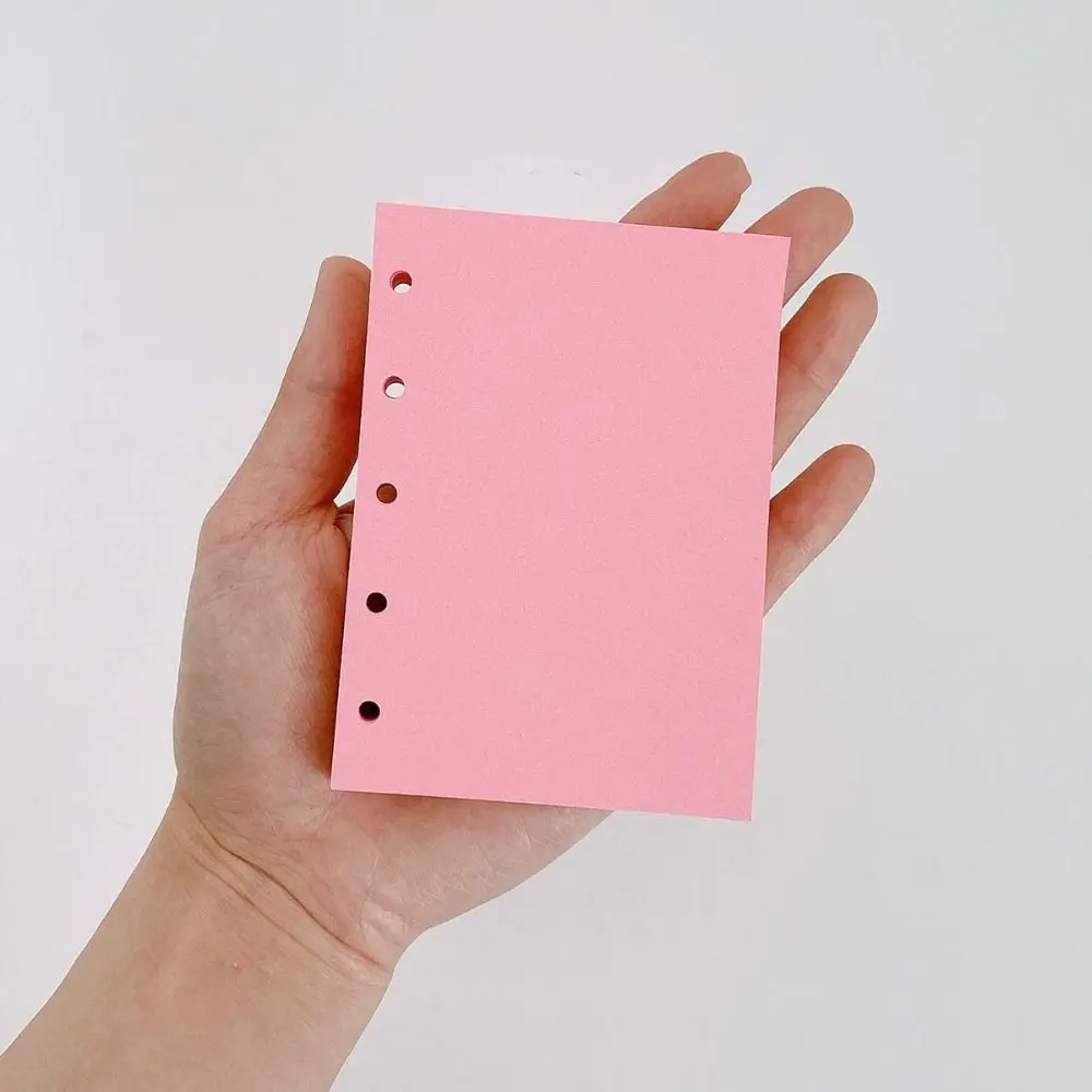 

50Sheets A8 M5 Loose Leaf Refill Paper Candy Color 5-Ring Refill Spiral Binder Inner Pages Notebook Separator Paper