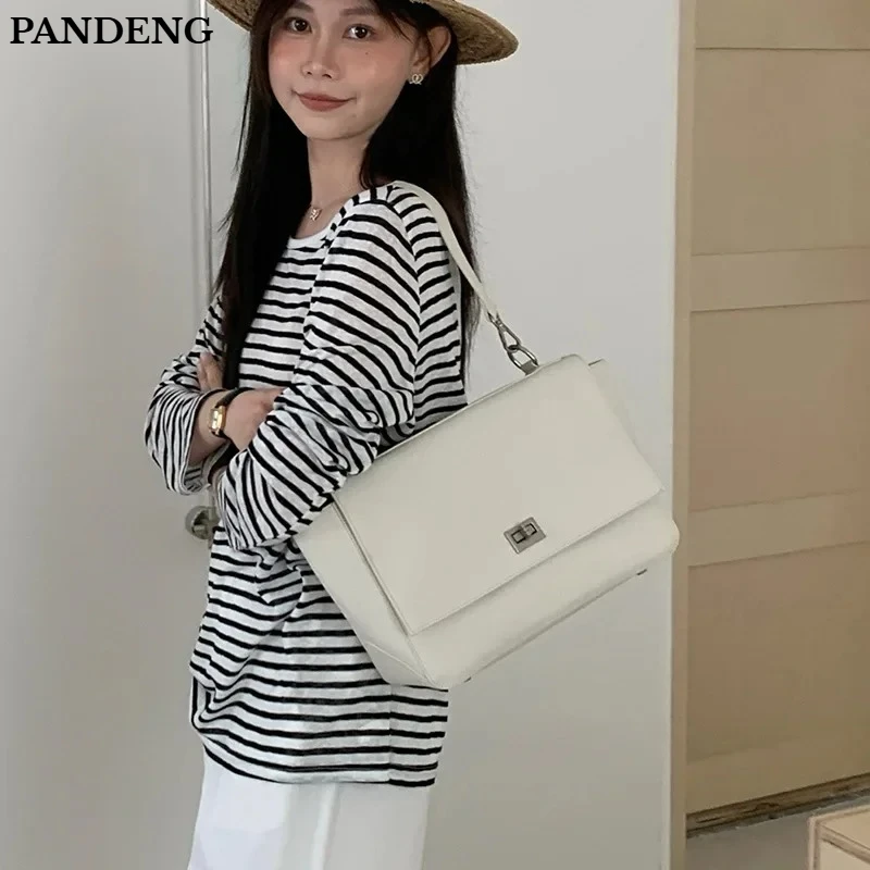 

Women's Cow Genuine Leather Crossbody Bags Female Korean Cowhide Shoulder Bag Ladies Commuting Briefcase Luxury Designer Handbag