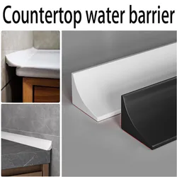 Tira de rolha de água de silicone 3m, dobrável, bancada de cozinha, retenção de chuveiro de banheiro, barreira de inundação, separação seca e molhada