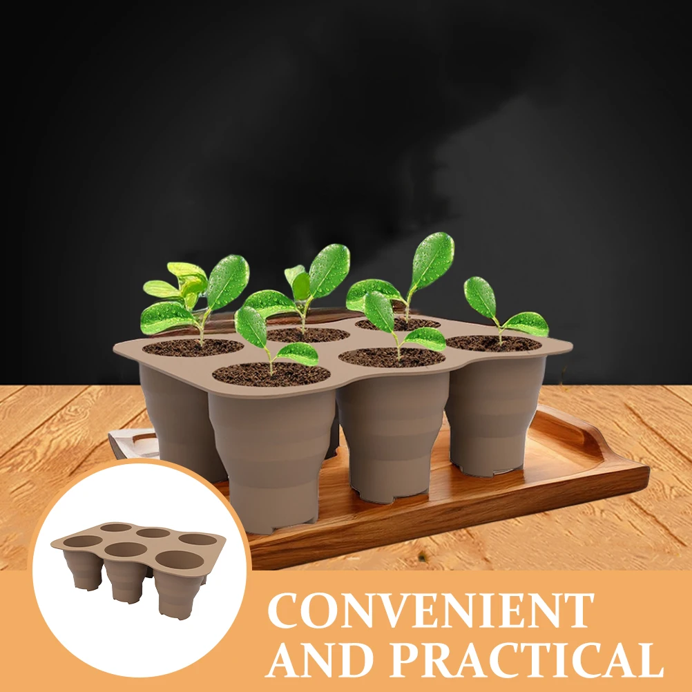 

Plant Germination Dark Brown Silicone Starter Tray For Greenhouse Vegetable Growing Sowing Trays Home Nursery Container