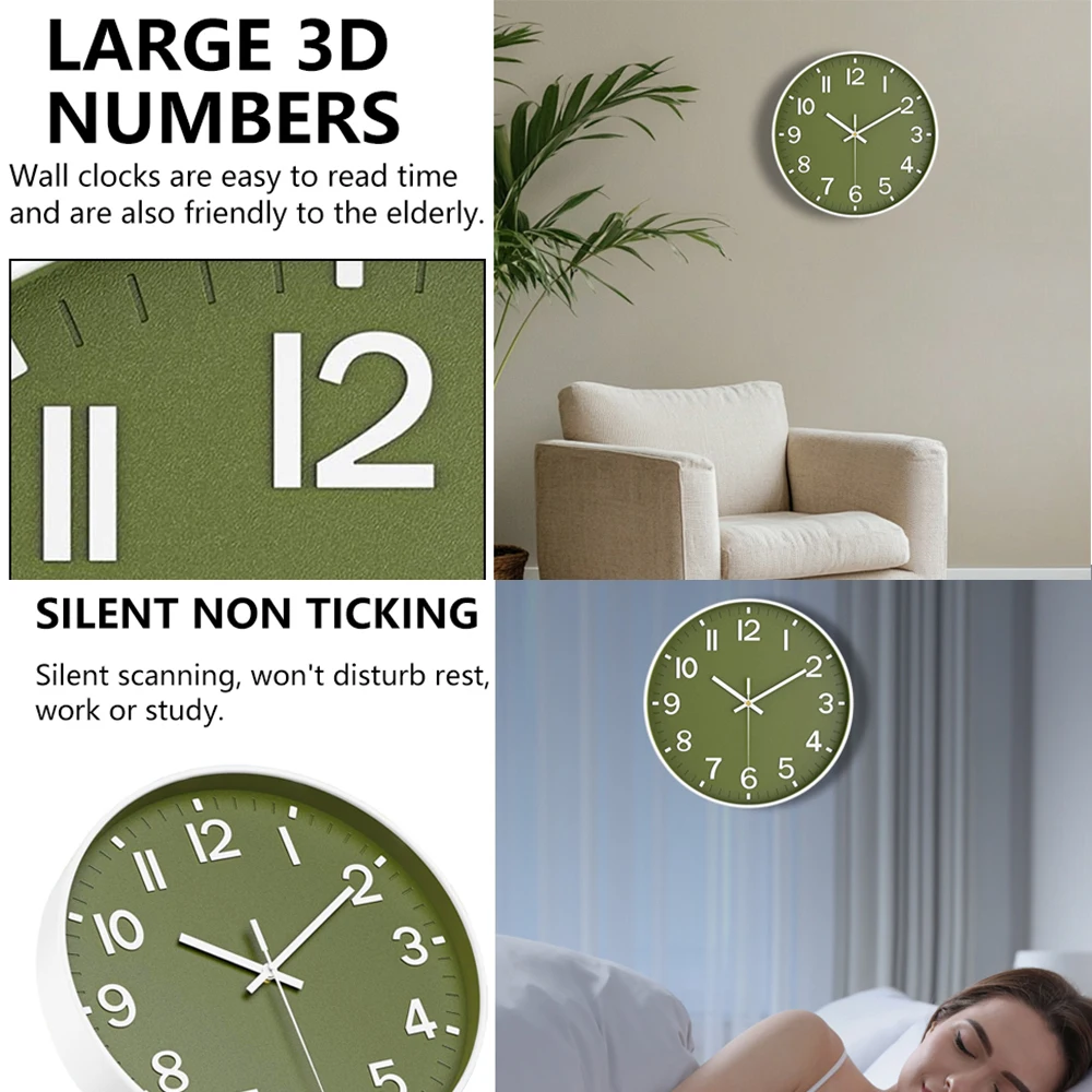 3D Number Wall Clock Silent Quartz Movement Tempered Glass Minimalist Decor Analog Clock for Living Room Bedroom Kitchen Office - view 5