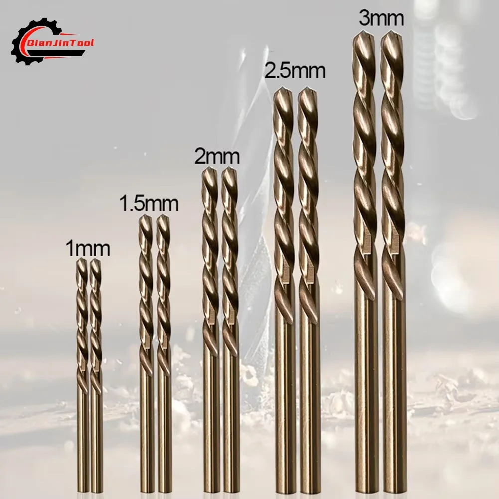 10Pcs Titanium Coated Cobalt Drill Bits HSS M35 Multi Function Metal Twist Drill Power Tool Part 1 1.5 2 2.5 3 MM Hole Cutter