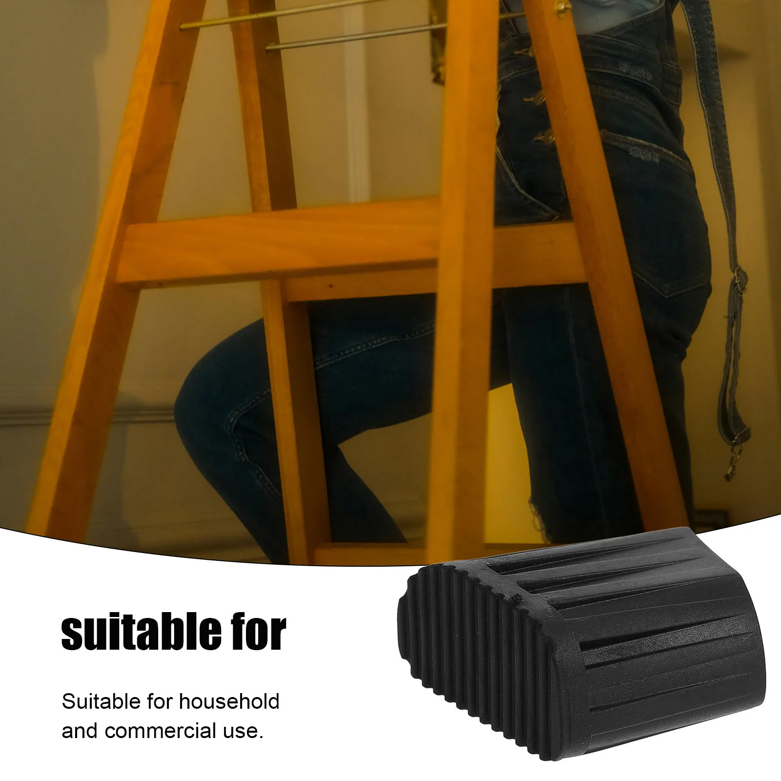 4 шт., нескользящие защитные чехлы, сменные ножки для стремян, черные утолщенные подушечки, прочная резиновая защита для пола, защита от износа