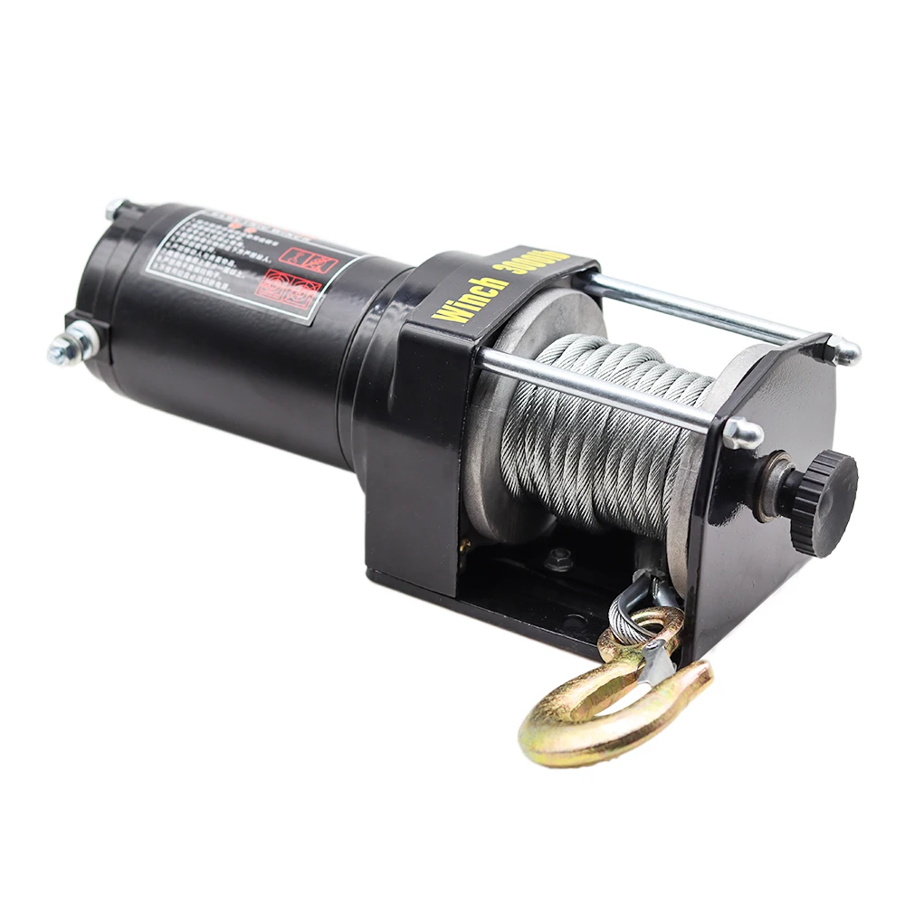 

12V/24V electric winch 3000lb off-road heavy truck trailer 600kg 6M steel cable electric winch kit