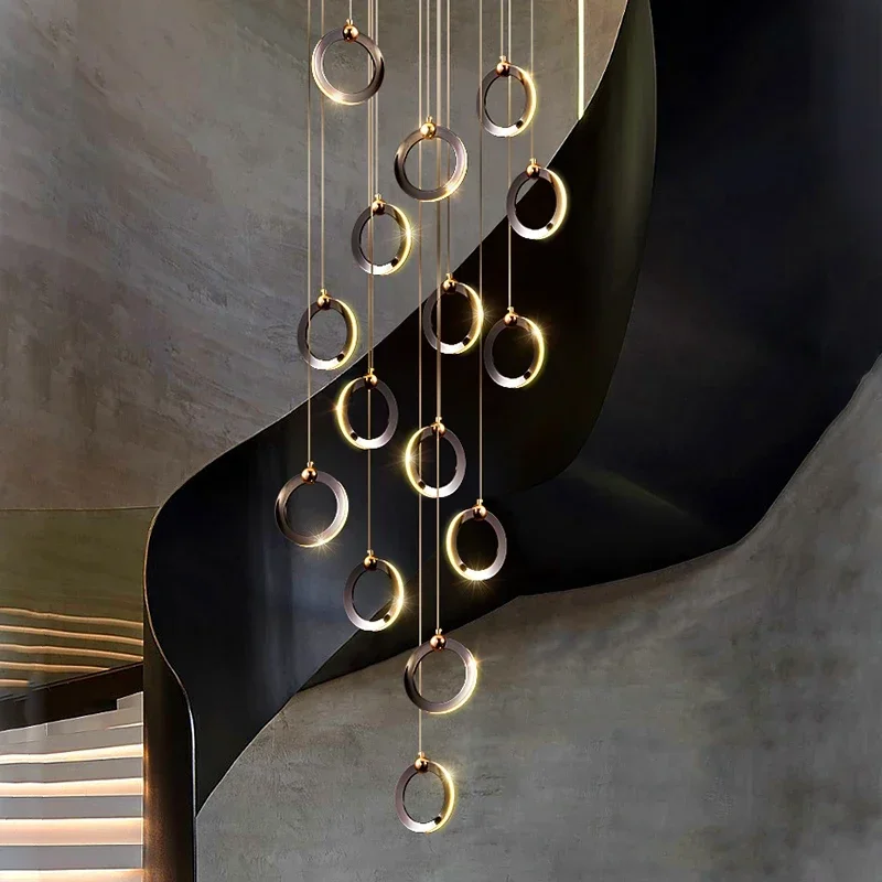 Modern home decoration crystal chandelier, stair Pendant lamp, living room Pendant lights, interior lighting