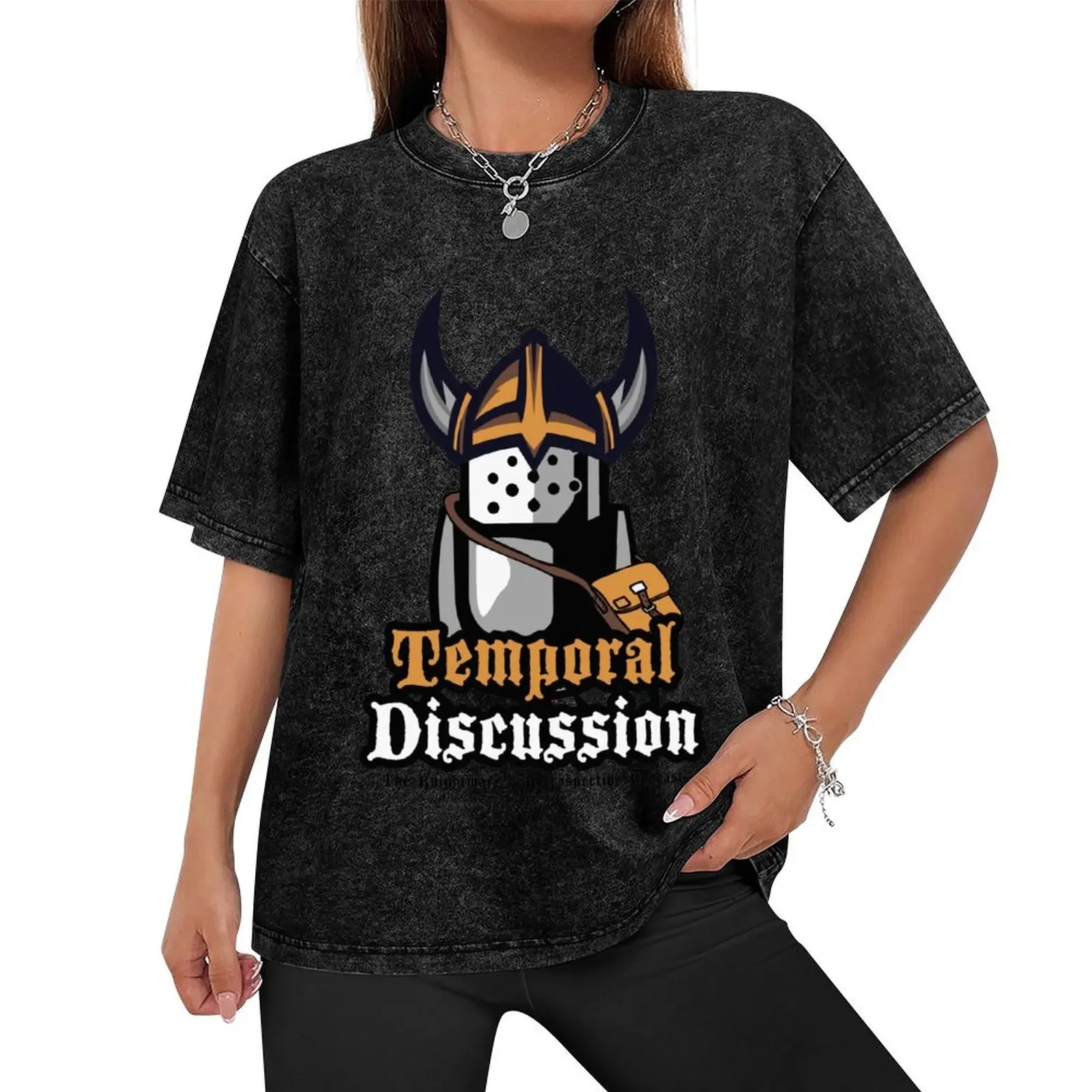 Temporal Discussion Logo (Knightmare) T-Shirt customizeds hippie clothes heavy weight t shirts for men