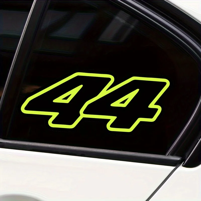 Fluorescent Yellow Black Car Sticker PE Vinyl Decal Waterproof Auto Body Decoration Racing Style