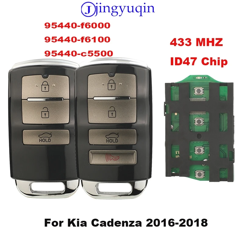 

jingyuqin Remote Car Key 433Mhz ID47Chip C 95440-f6000 95440-f6100 95440-c5500 Control Smart Key