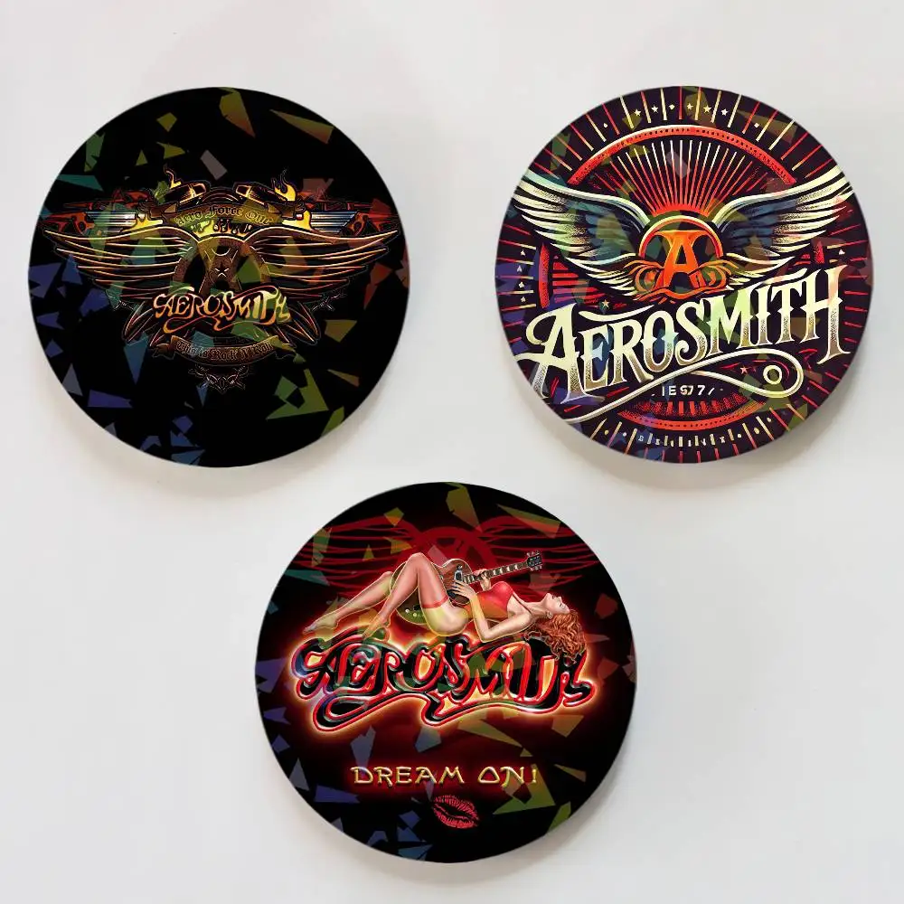 Broche/Pin de Botão Laser da Banda A-Aerosmith para Decoração de Mochilas e Roupas, Joia, Presente