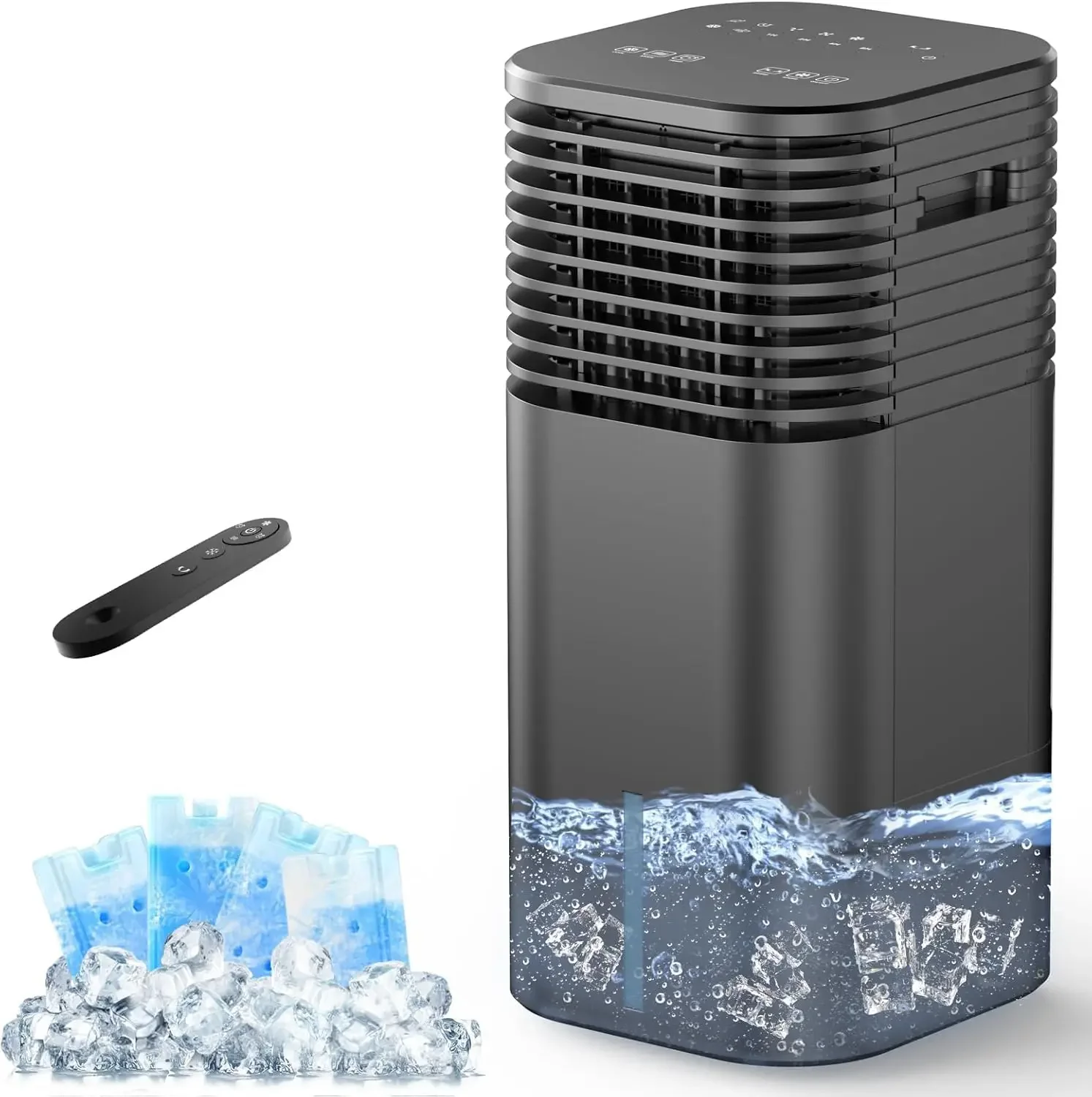 Portable Air Conditioner Timer & 120°Oscillation, 3-IN-1 Portable AC Unit with Remote, 2-Gal Tank, 3 Modes