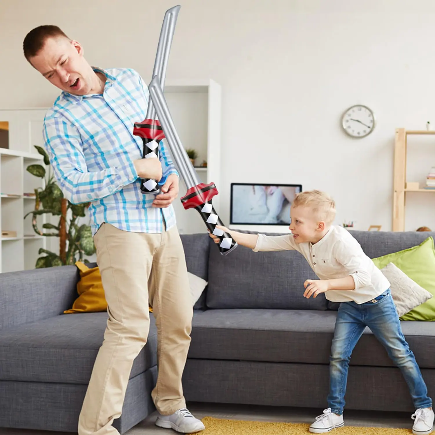 Inflatable Ninja Samurai Sword, Inflated Katana Sword Toy, Blow Up Ninja Swords for Party Favors Cosplay Samurai Theme Party