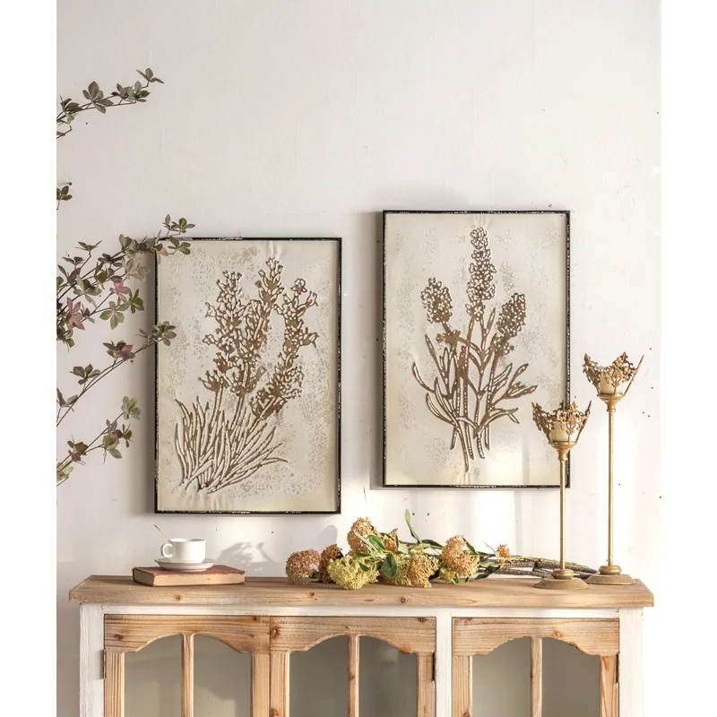 

Home Accent Vintage Decoration Hang Panel Eco-friendly Handmade Living Room 3D Embossed Wall Art Metal Wood Wall Decor