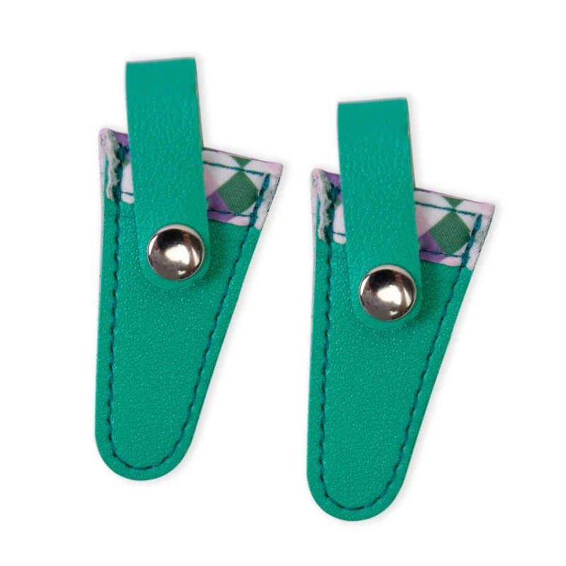 

2 Pcs Embroidery Scissors Sheath PU Scissors Cover Color Lattice Scissors Protective Cover Sewing Scissors Sheath