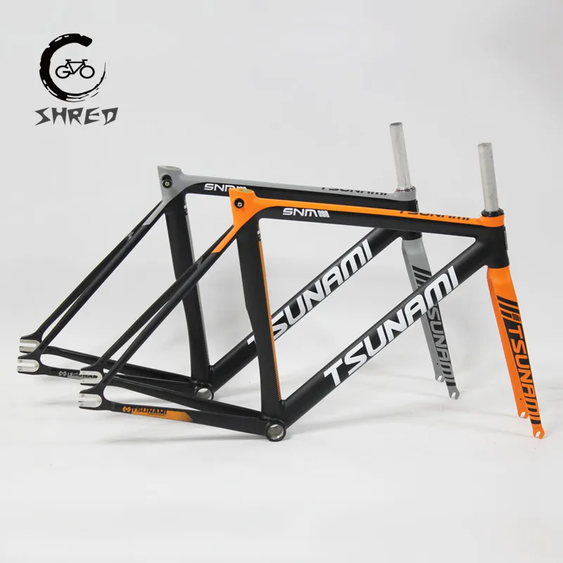 

TSUNAMI SNM300 Frameset 700C Aluminum Fixed Gear Frame and Fork Track Fixie Bike 52CM 54CM Single Speed Racing Bicycle Parts