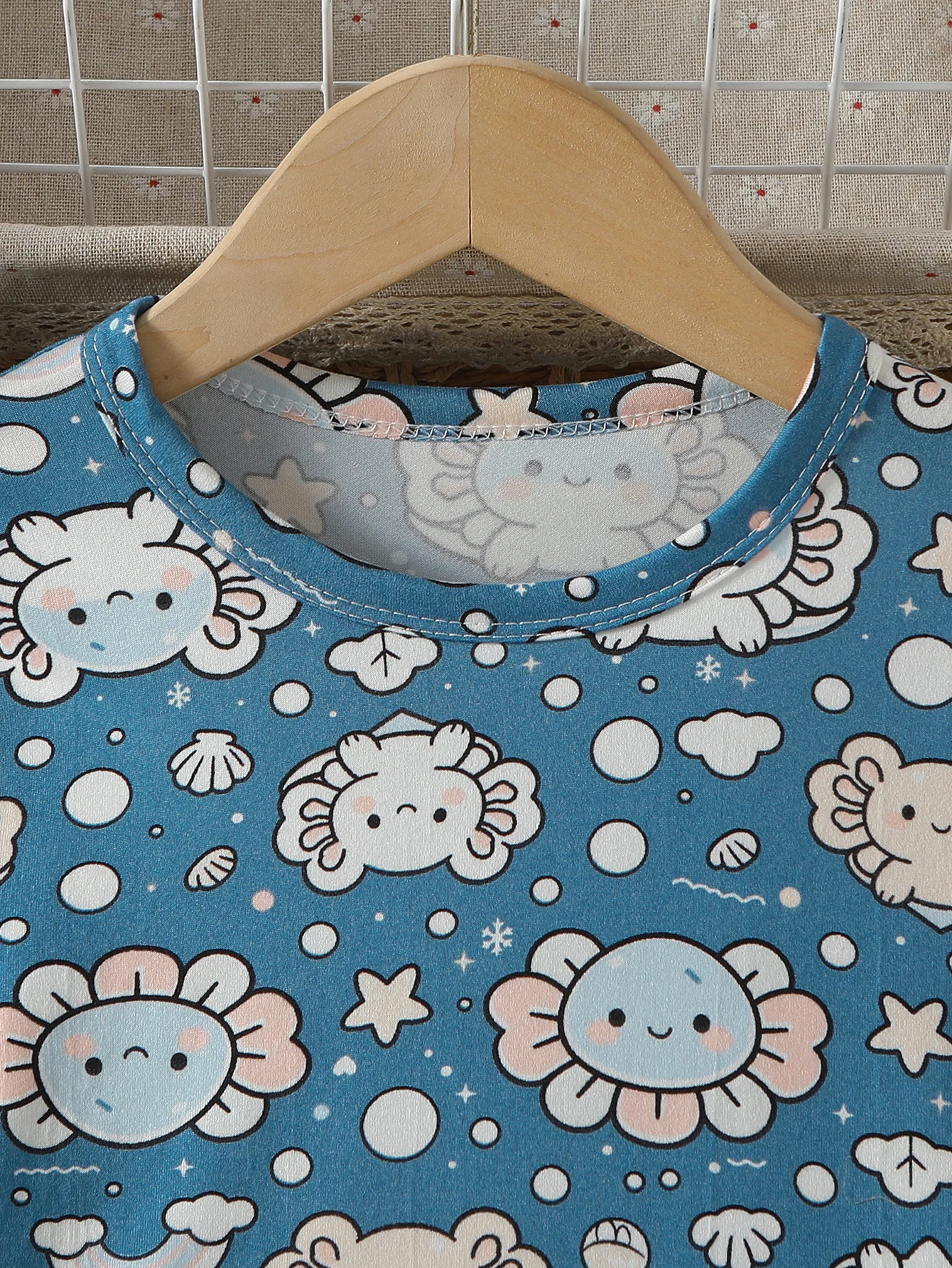 2-teiliger Kinder-Herbstanzug mit süßem Meerjungfrauen-Print, lässiger, warmer Anzug für Jungen und Mädchen, bequeme Hauskleidung, langärmelige Hose – Detail 14