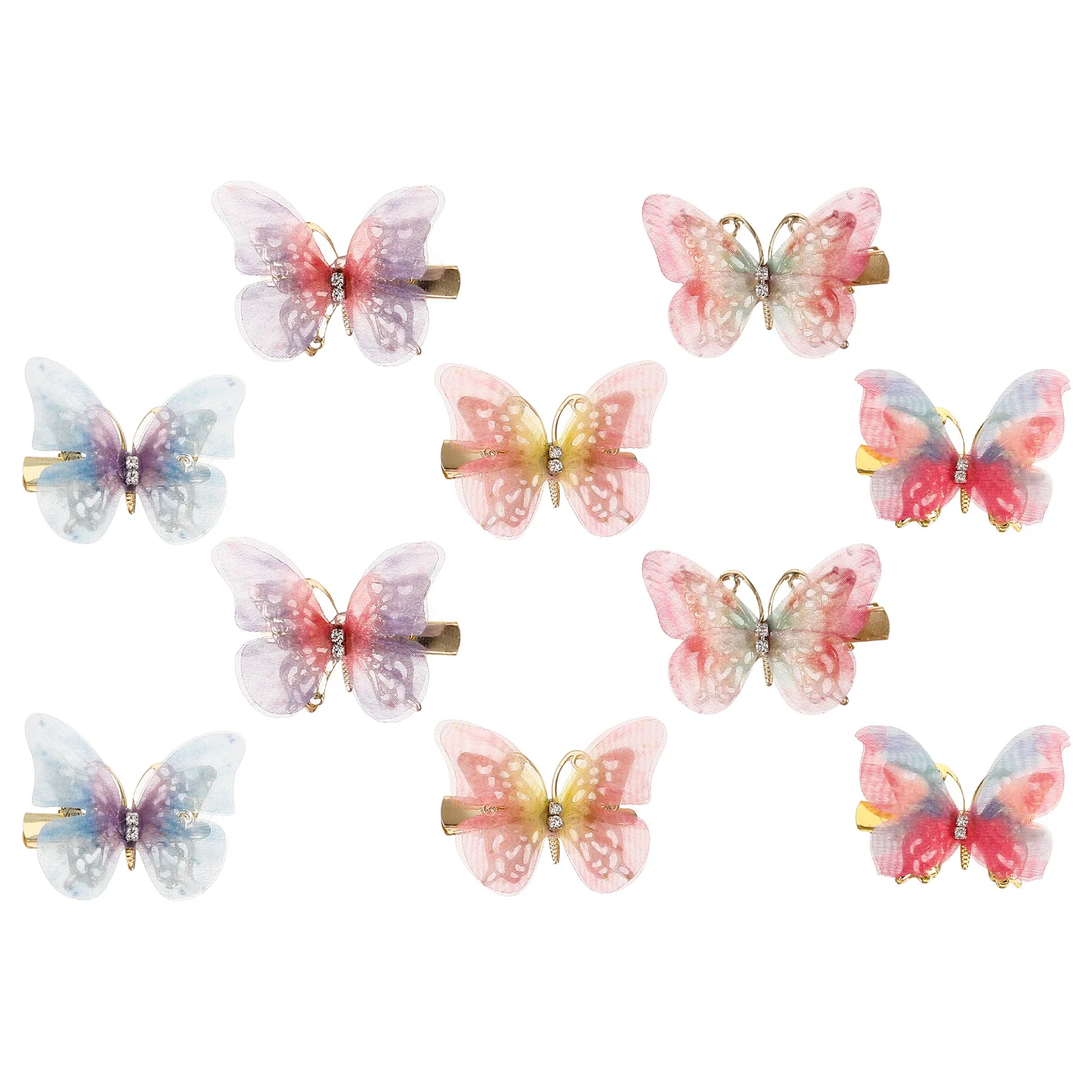 

10Pcs Children Hair Clips Small Butterfly Hairpins Safe Durable Hair Accessories for Girls Wedding Prom Special Occasion