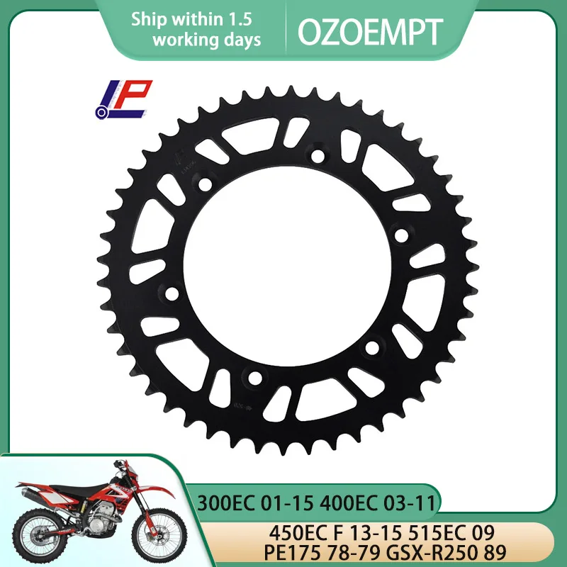 

OZOEMPT 520-48T Motorcycle Rear Sprocket Apply to 300EC 01-15 400EC 03-11 450EC F 13-15 515EC 09 PE175 78-79 GSX-R250 89