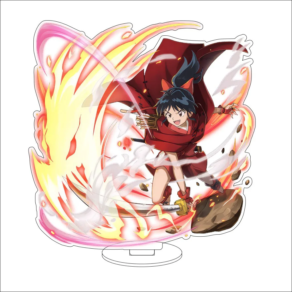 Figura de acrílico de 16 cm de los personajes de anime Inuyasha: Kagome, Higurashi Kikyo, Sesshomaru, Miroku, Rin, Sango, Shippo y Naraku, con soporte grande, ideal como adorno.