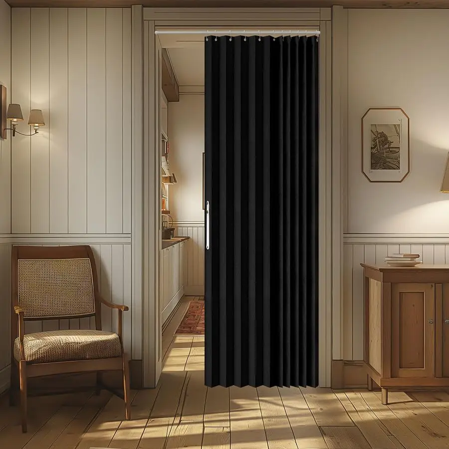 

100 Blackout Accordion Doors Interior Magnetic Door Curtain Folding Closet Door Curtain Invisible Applicable Bedroom Room Living