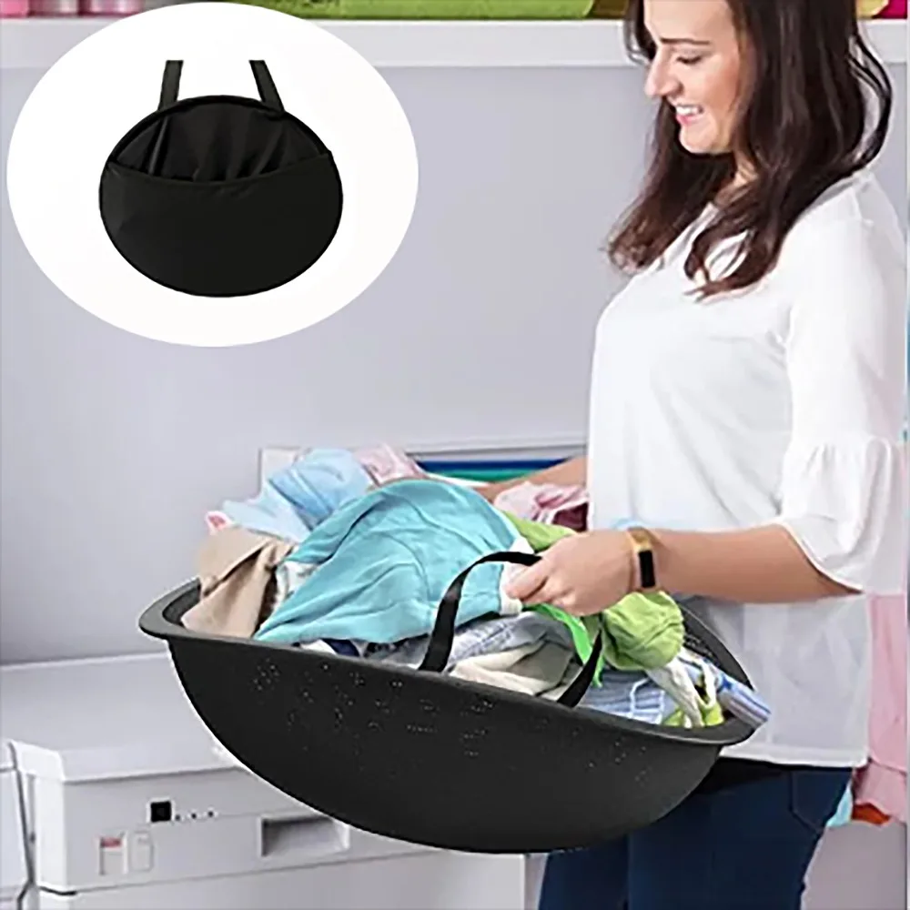 

Polyester Mesh Fabric Dirty Clothes Basket 25 Inch Black Pop-Up Laundry Hampers Portable Durable Laundry Storage Basket