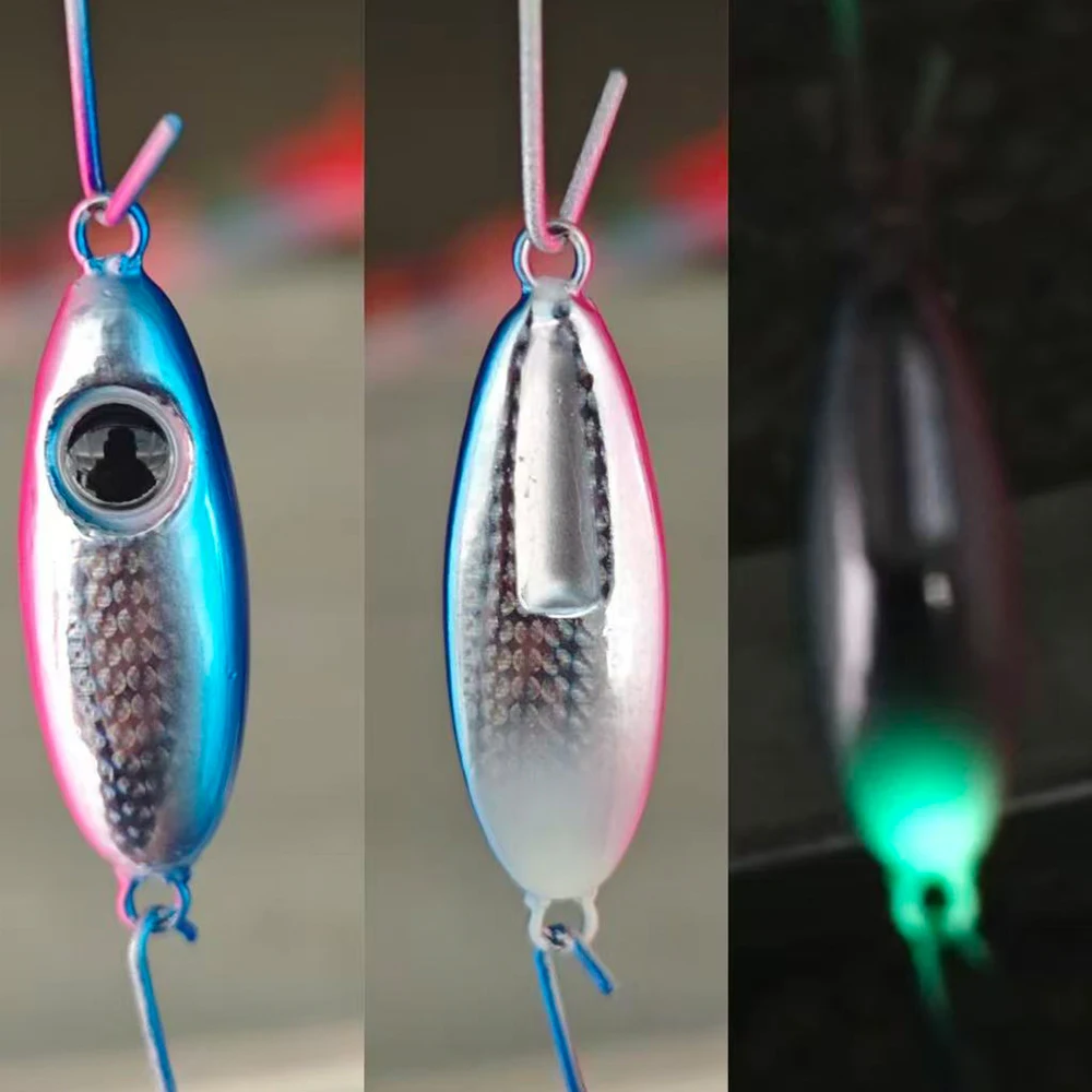 Leuchtende Mikro-Metall-Jigging-Angelköder 5,5g/10g/21g Ufer-Wurfköder Löffelköder Salzwasser Künstlicher Meeresfischköder – Detail 6