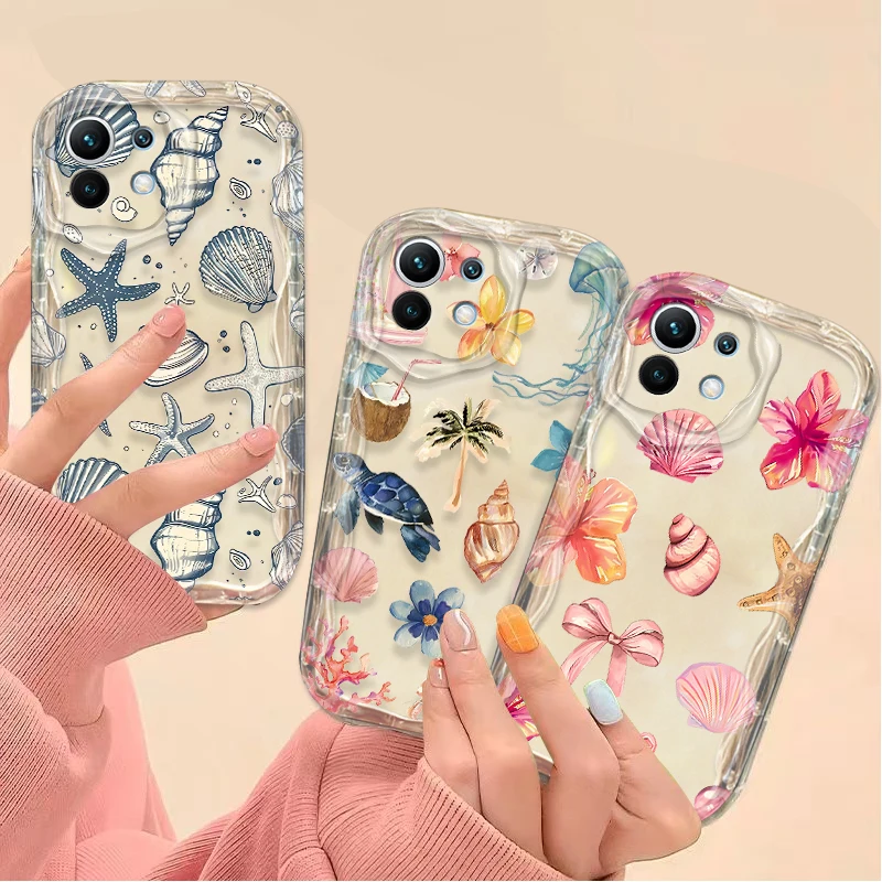 

Colorful Marine Organism Phone Case For Samsung Galaxy S26 S25 S24 S23 S21 FE Plus Ultra F06 4G 5G 3D Wave Soft TPU Back Cover