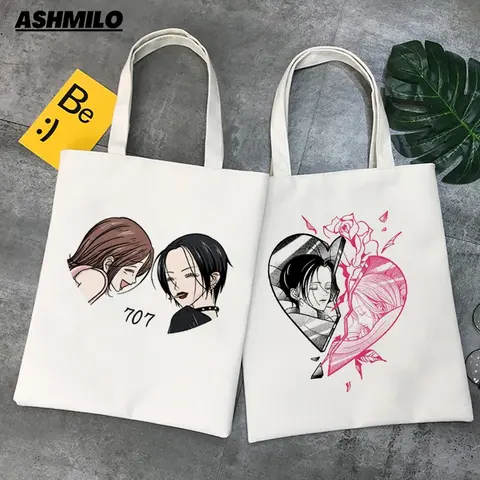 만화 애니메이션 나나 하치 707 오사키 숄더백, 캐주얼 대형 캔버스 토트, 빈티지 하라주쿠 카와이 여성 캔버스 백