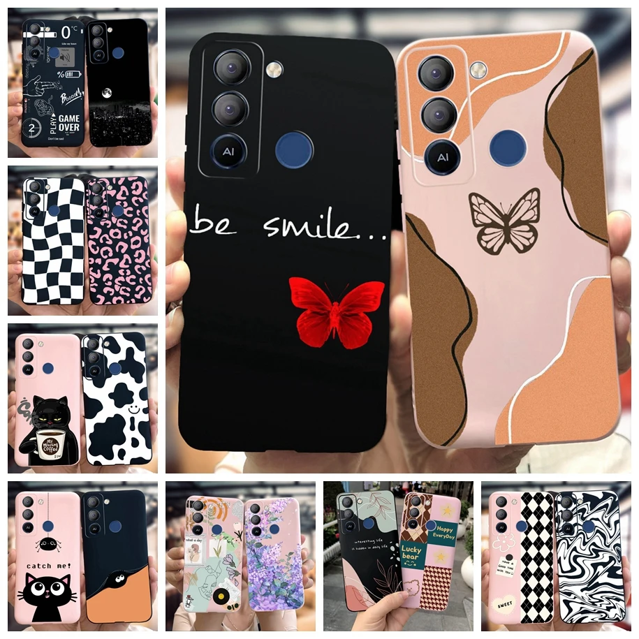 For Tecno Pop 5 LTE Case 2023 Fashion Butterfly Cartoon Soft Silicone Protective Cover For Tecno Pop5 Lte BD4 Pop5Lte BD2 Bumper