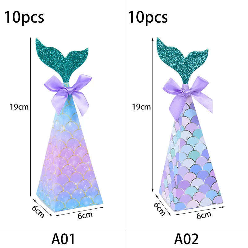 10 stuks kleine zeemeermin bonbondoos zeemeerminstaart geschenken verpakking dozen thema zeemeermin verjaardag verjaardagsfeestje kind gunsten cadeaubenodigdheden