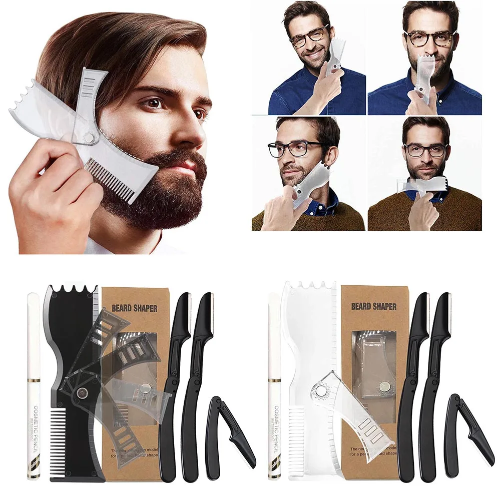 Beard Shaper Beard Styling Template Adjustable Beard Stencil Guide Practical Men Shaving Tool Sets Face Hair Styling Tool