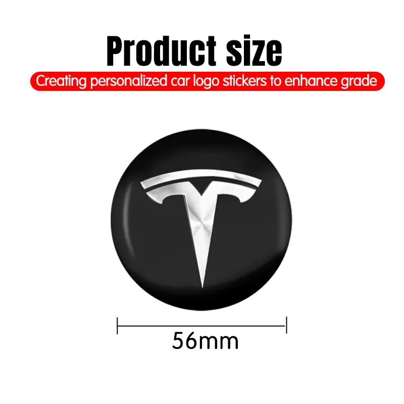 4pcs 56mm Tesla Hub Cap Center Cap Logo High Quality Sticker for Tesla Model 3 Y S X Personalized Car Sticker Car Accessories