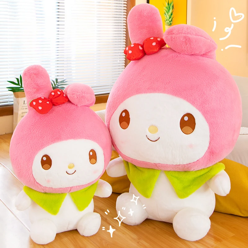 50/60cm Big Size Kawaii Sanrio Strawberry My Melody Plush Toys Soft Stuffed Dolls Pillow Girly Home Decor Birthday Gift for Kids