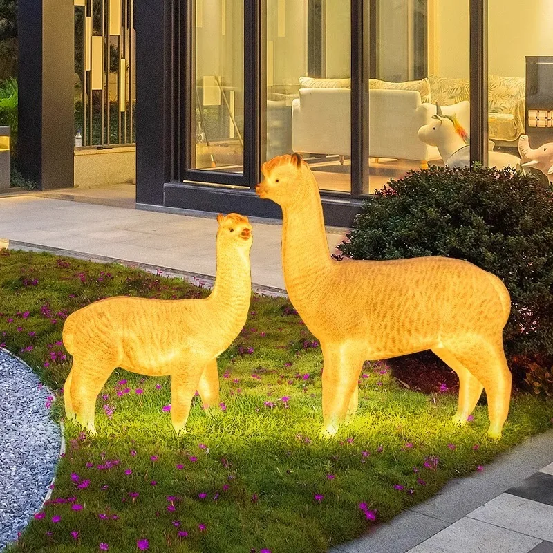 Outdoor alpaca light waterproof animal light, garden alpaca landscape large simulated animal alpaca light